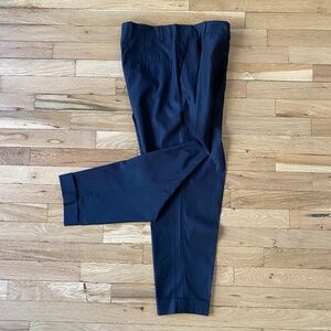 COS Pleated Cuffed Navy Pants